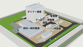 苫小牧市のバイオマス発電所(2025年4月運開予定:イメージ図)