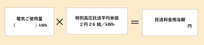 特別高圧（20,000V以上）供給のお客さまの託送料金相当額等の計算方法