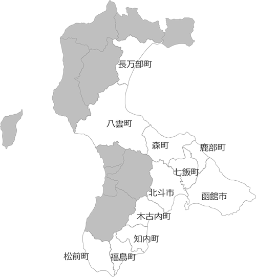 系統設備効率化割引対象地域マップ：渡島総合振興局