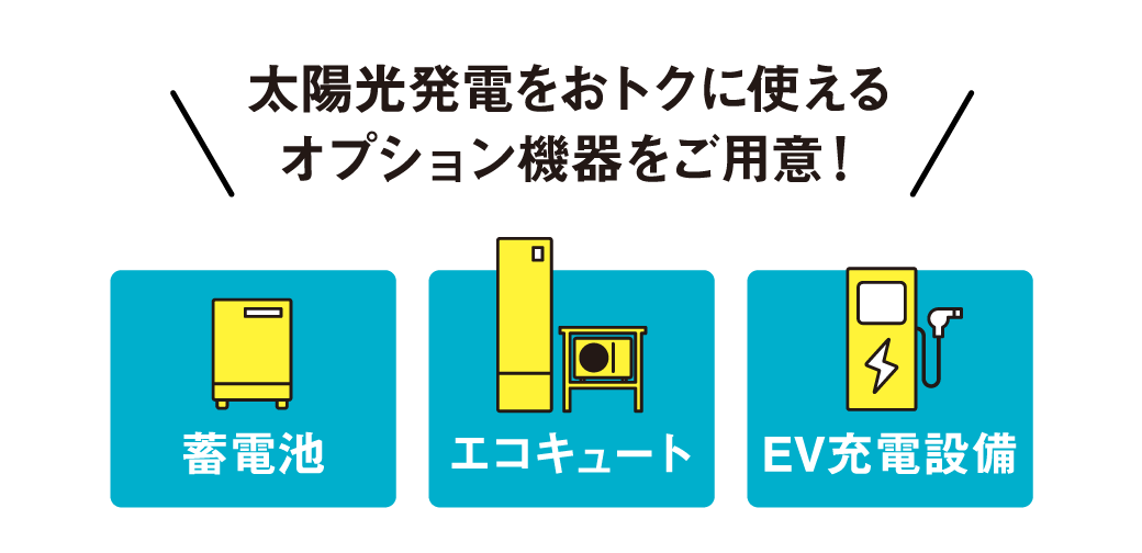 太陽光発電をおトクに使えるオプション機器をご用意！